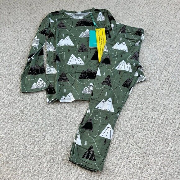 Posh peanut Lincoln green bamboo pajamas